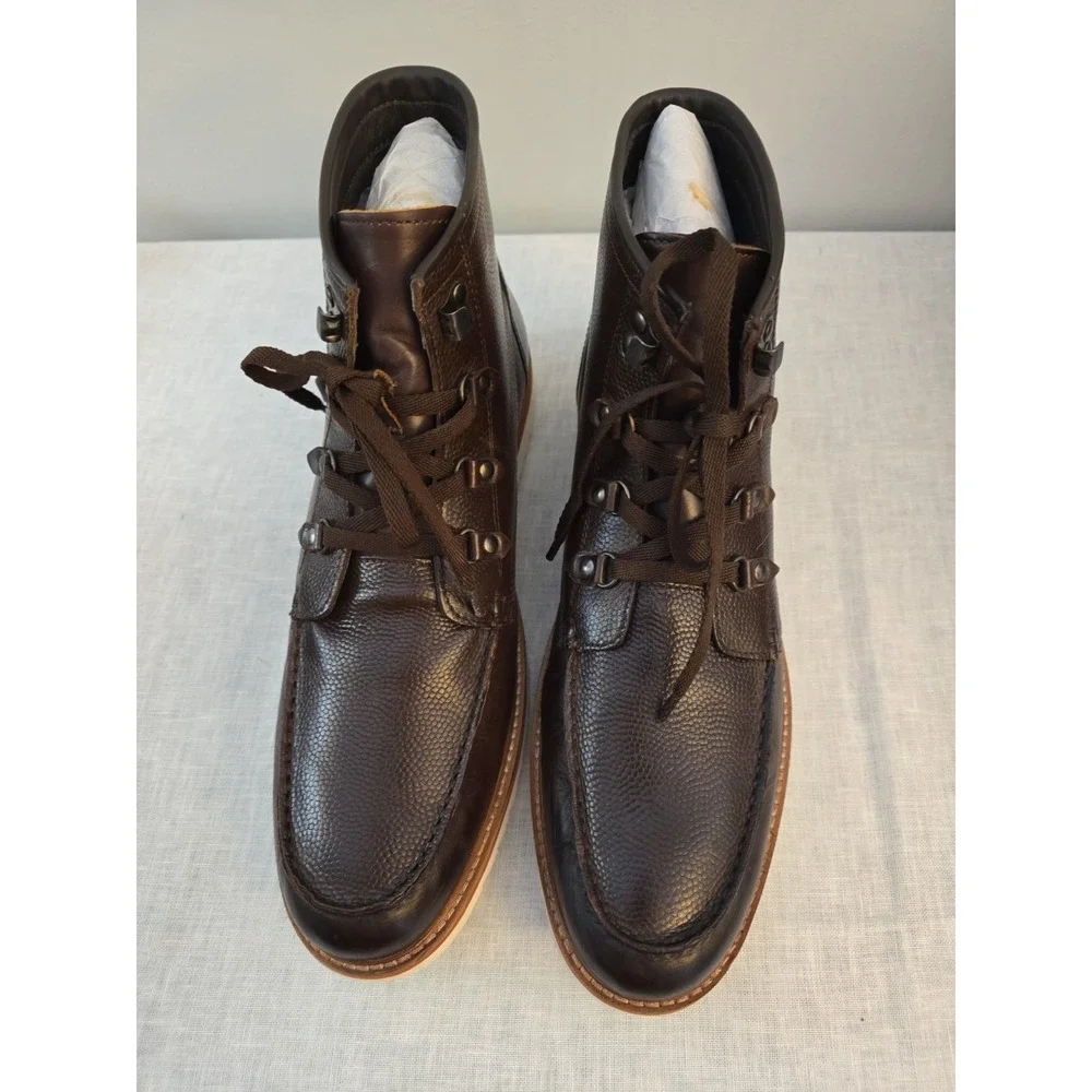 Vintage Foundry Moc Toe Boots Shoes Men's 13 Brown Pebbled Leather